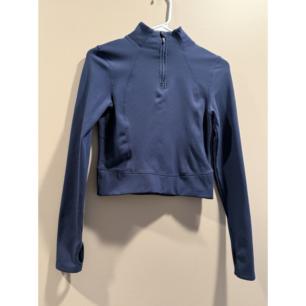 Women's Yogalicious Lux 1/4 Zip Fleece Lined Top Navy Blue Size Small